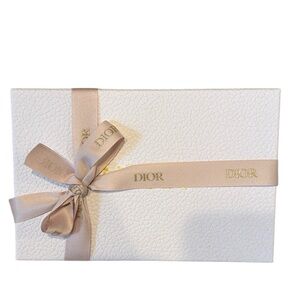 Dior Textured Empty White Box‎ with Gold Logo and Dior Ribbon 8.5 x 6 x 3